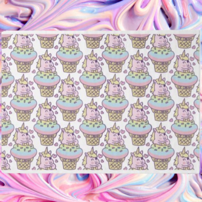 Papier Mousseline Sweet Pride Unicorn Tissu Papier (Créateur téléchargé)