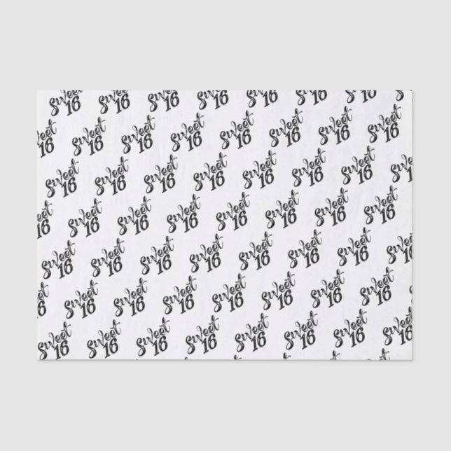 Papier Mousseline Sweet sixteen Numéros 16e anniversaire (Recto)