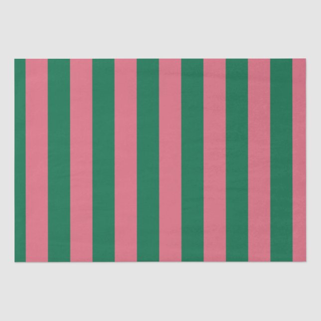 Papier Mousseline Sweetheart Rose Pickle Rayure Verte (Recto)