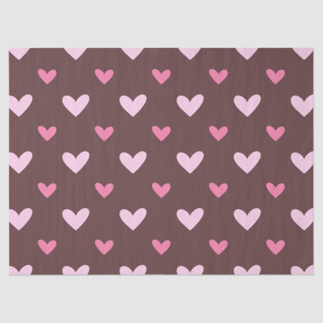 Papier Mousseline Sweetheart Tissue Paper – Pink & Blush Hearts (Recto)