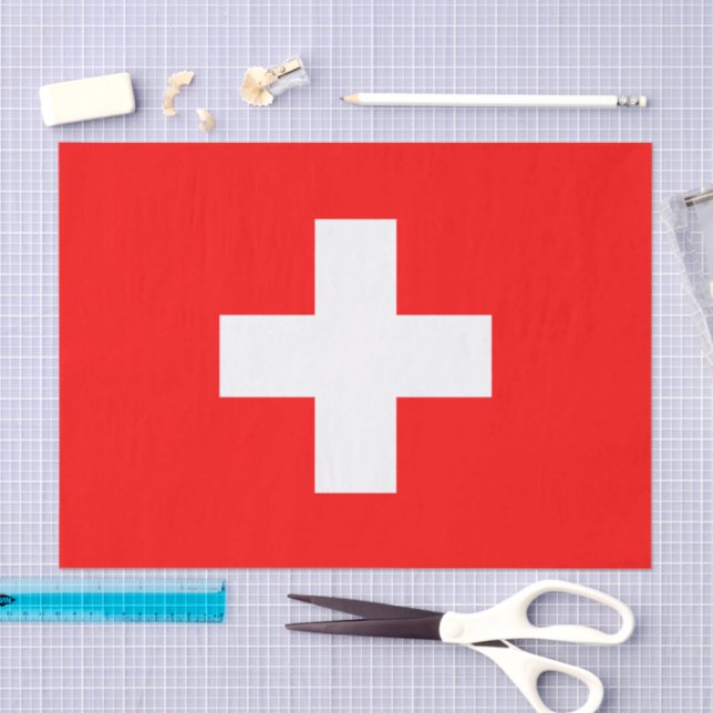 Papier Mousseline Switzerland paper tissue, Swiss Flag tissue paper (Artisanat)