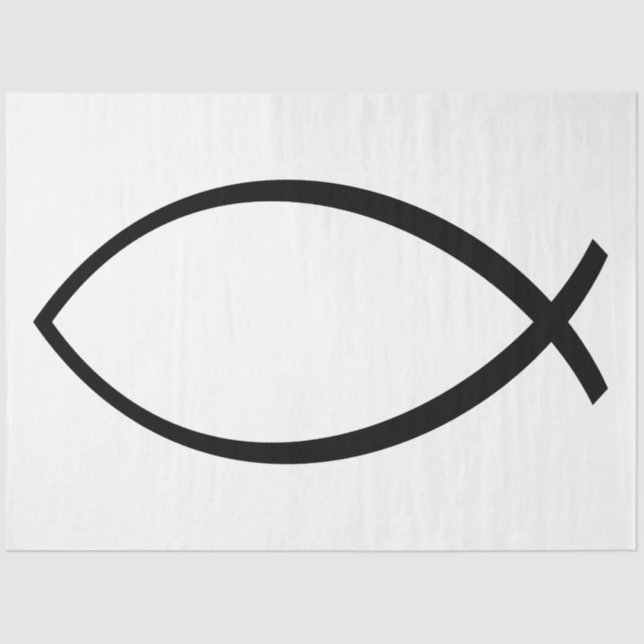 Papier Mousseline Symbole Christian Fish (Ichthys) (Recto)