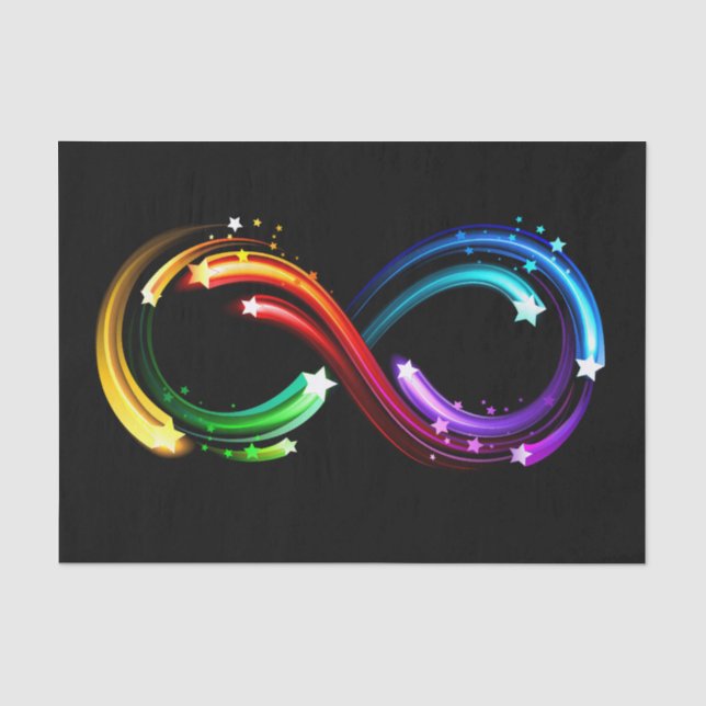 Papier Mousseline Symbole de l'infini de comètes arc-en-ciel (Recto)