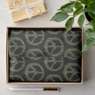 Papier Mousseline Symbole de PAIX Fleurs d'Herbe Réelle Signe Hippie