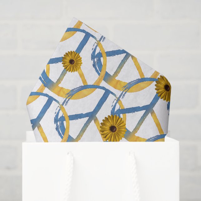 Papier Mousseline SYMBOLE DE PAIX ukrainienne PARCS Tournesols Ukrai (Sac cadeau)