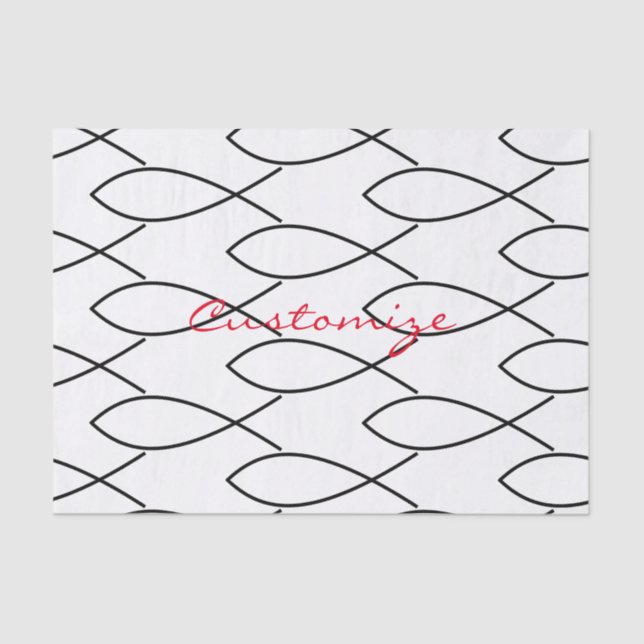 Papier Mousseline Symbole de poisson chrétien Ichthys Thunder_Cove (Recto)