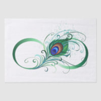 Symbole d'infini avec plume de paon