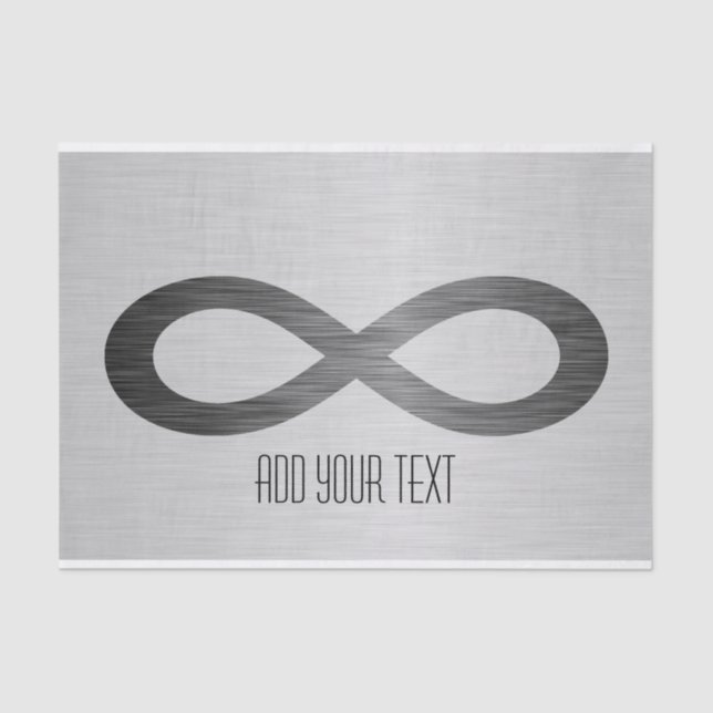 Papier Mousseline Symbole d'infini sur la texture métallique de Faux (Recto)
