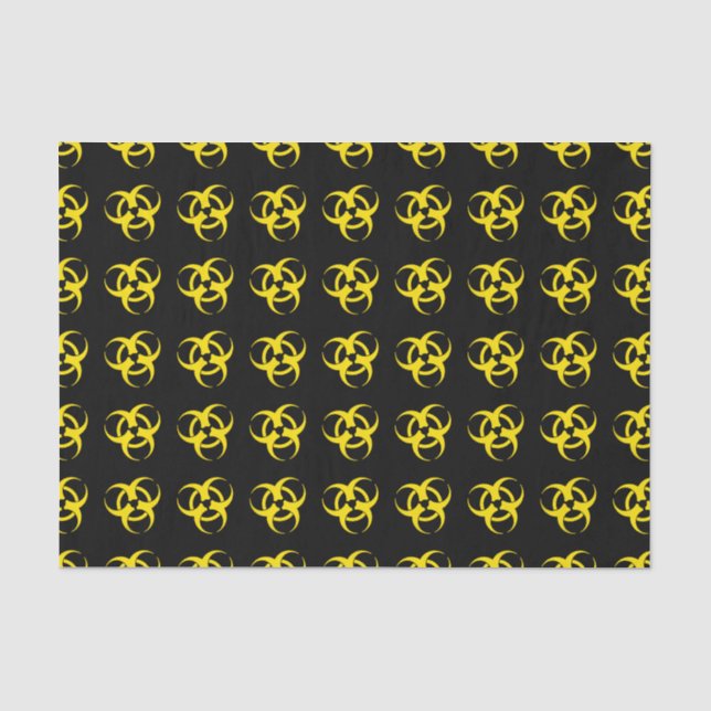 Papier Mousseline Symbole jaune de Biohazard (Recto)