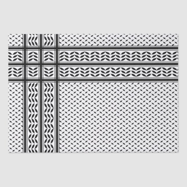 Papier Mousseline Symbole Keffiyeh de la Palestine Motif de résistan (Recto)