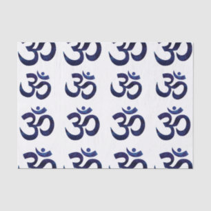 Papier Mousseline Symbole Om Ohm Signe Yoga Méditation Zen Motif