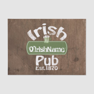 Papier Mousseline Symbole personnalisé Irish Pub Old Keg