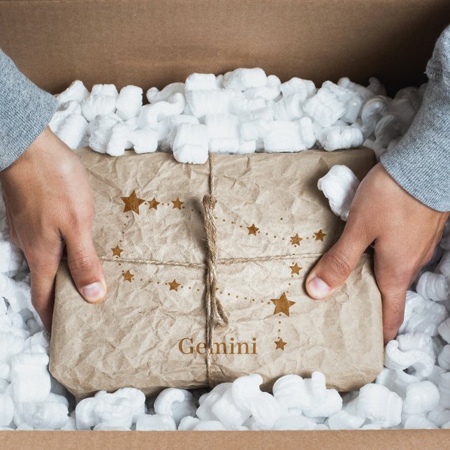 Papier Mousseline SYMBOLE Zodiaque Moderne Gemini Or | Air de l'élém (Créateur téléchargé)