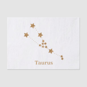 Papier Mousseline SYMBOLE Zodiaque Moderne Taurus Or Élément Terre