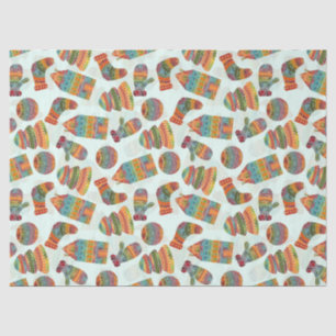 Papier Mousseline Symboles de Noël colorés Illustration Motif