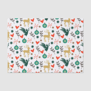 Papier Mousseline Symboles de Noël couleurs traditionnelles Motifs