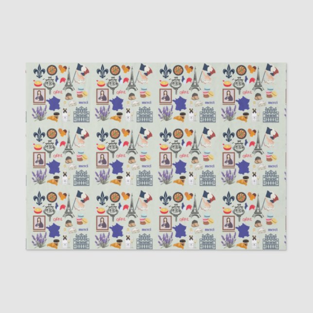 Papier Mousseline Symboles français (Recto)