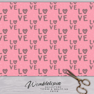 Papier Mousseline Sympa Modern Love Script Pink Valentine's Day