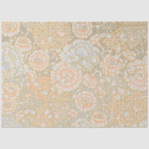 Papier Mousseline Symphonie de jardin bleu et rose pastel vintage