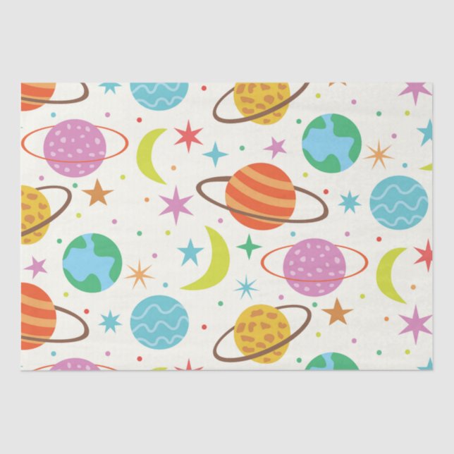 Papier Mousseline Système solaire Planète Motif spatial (Recto)