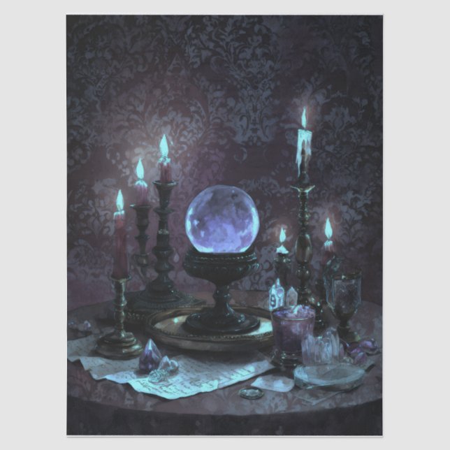 Papier Mousseline Table Gothique Romantique Élégant Sombre  (Recto)