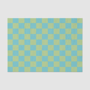 Papier Mousseline Tableau À damiers Motif en bleu et vert