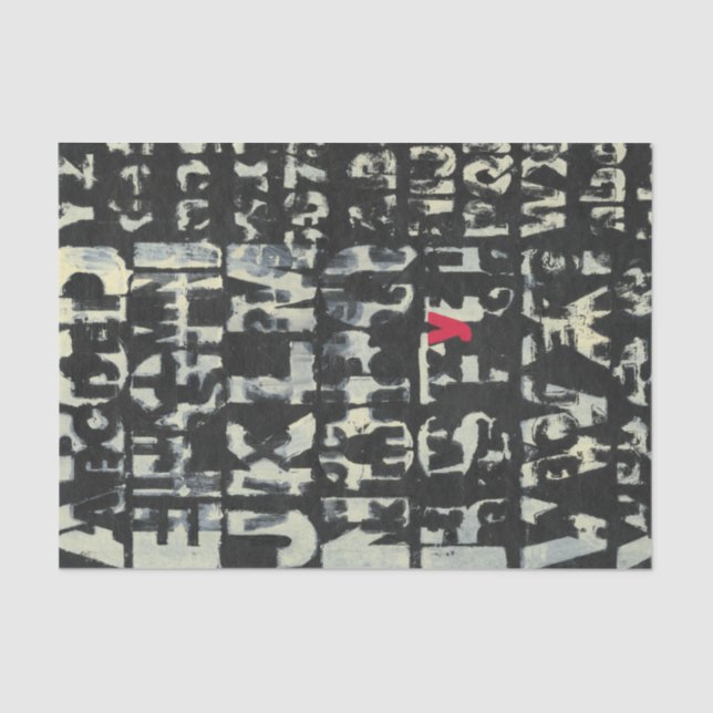 Papier Mousseline Tableau alphabétique de Norman Wyatt (Recto)