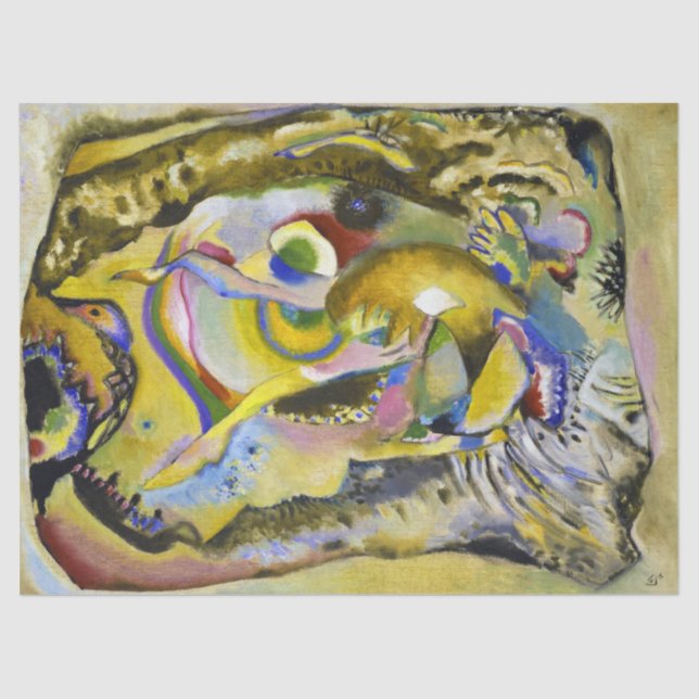 Papier Mousseline Tableau avec un Arrière - plan clair par Kandinsky (Recto)