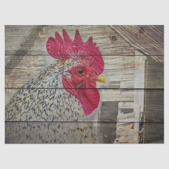 Papier Mousseline Tableau de la grange de poulet rustique Rooster (Recto)