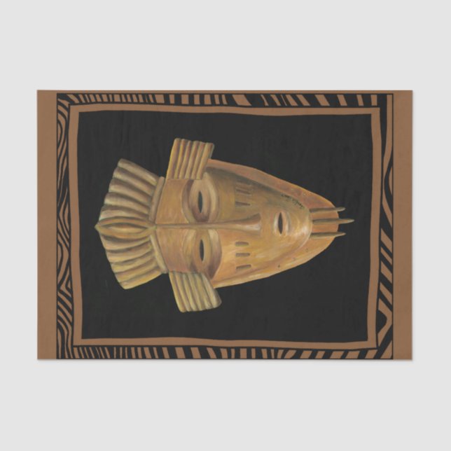 Papier Mousseline Tableau de Masque Africain par Chariklia Zarris (Recto)