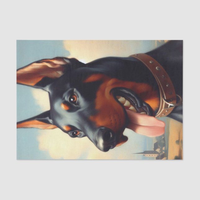 Papier Mousseline Tableau Doberman vintage (Recto)