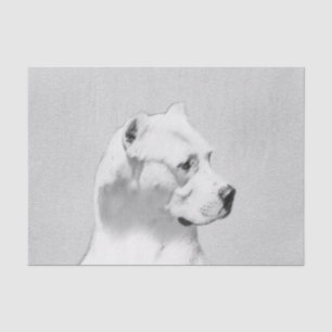 Papier Mousseline Tableau Dogo Argentino - Art Chien original