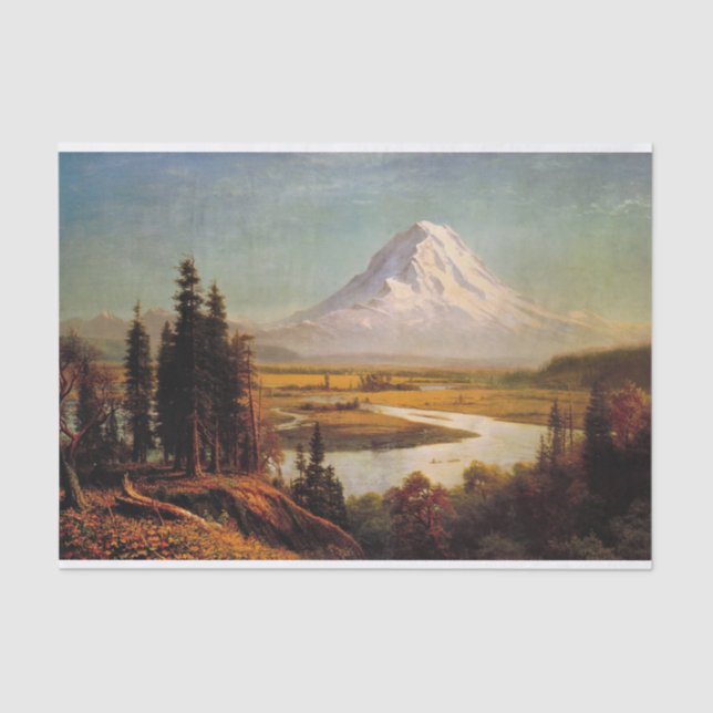 Papier Mousseline Tableau du Mont Rainier par Albert Bierstadt (Recto)
