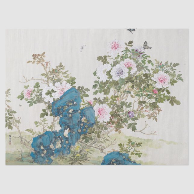 Papier Mousseline Tableau japonais de Yamamoto Baiitsu (Recto)