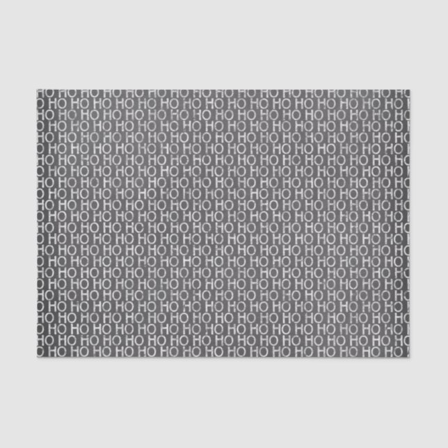 Papier Mousseline Tableau noir et blanc "Ho Ho Ho Ho" (Recto)