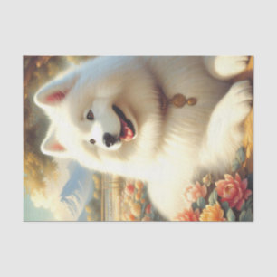 Papier Mousseline Tableau vintage Samoyed Dog