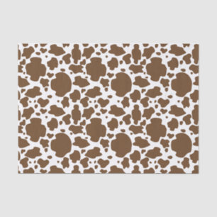 Papier Mousseline Taches de vache marron motif faux cuir de vache