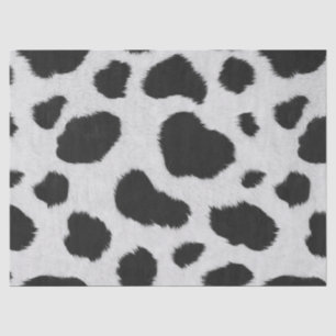 Papier Mousseline Taches de vache noire et blanche texture motif fau