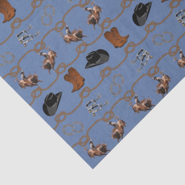 Papier Mousseline Tack de Rodéo Cowboy  (Détail)