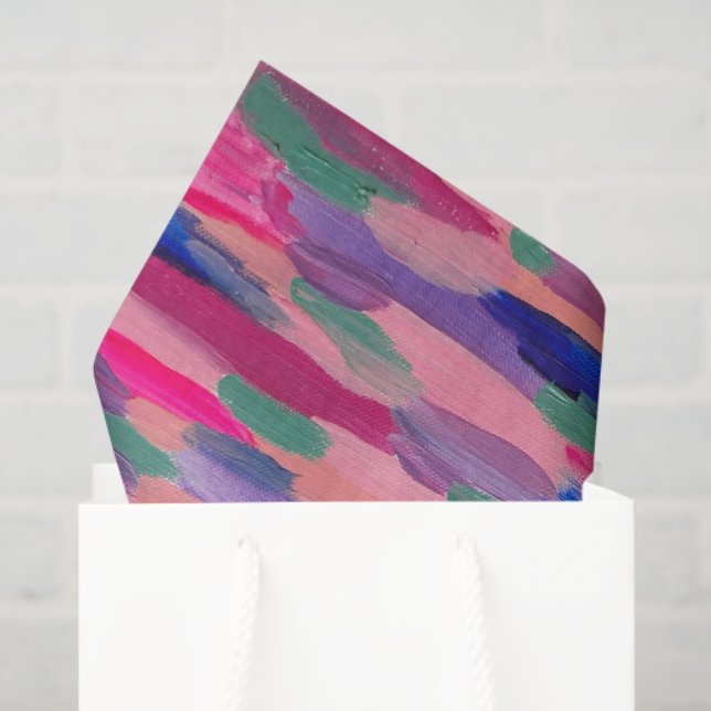 Papier Mousseline Tailles roses Abstraites (Sac cadeau)