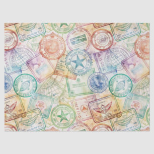 Papier Mousseline Tampon de passeport rustique motif de voyage (3)