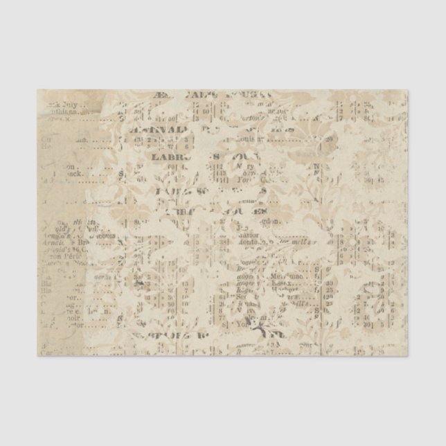 Papier Mousseline Tan et noir Vintage (Recto)