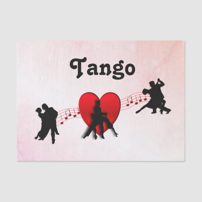 Papier Mousseline Tango Dances I Heart New Twist Design (Recto)