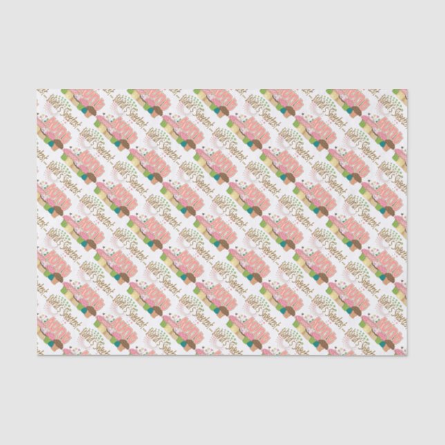 Papier Mousseline Tante la plus douce Cupcake Pattern du monde (Recto)