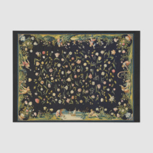 Papier Mousseline Tapis de table fleuri antique