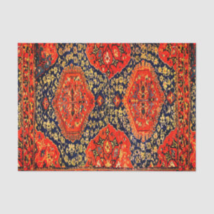 Papier Mousseline Tapis Oriental en bleu & brightorange