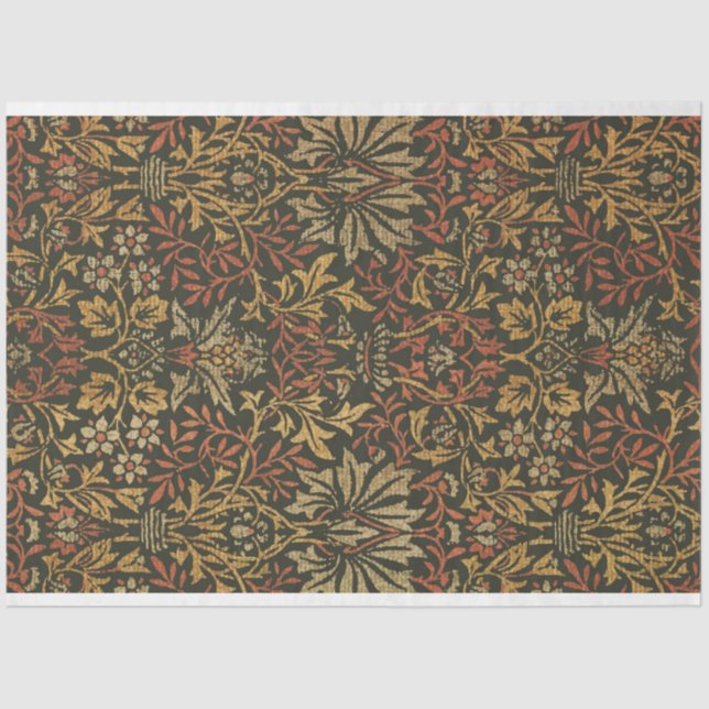 Papier Mousseline Tapisserie de jardin de fleurs de William Morris (Recto)