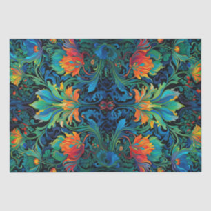 Papier Mousseline Tapisserie florale Abstraite Gras Vivid Coloré