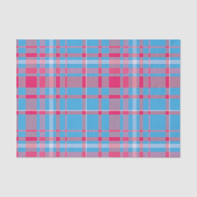 Papier Mousseline Tartan bleu et rouge (Recto)