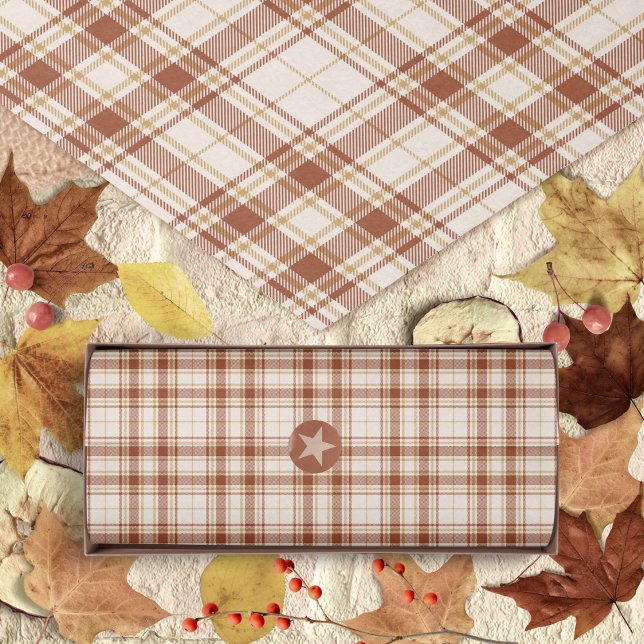 Papier Mousseline Tartan - Cement Brûlé Sienna-Rustic Gold (Tartan -Cement- Burnt Sienna-Rustic Gold- Tissue Paper by Leapfroglisics Shop)